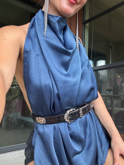 Indigo Silk Square