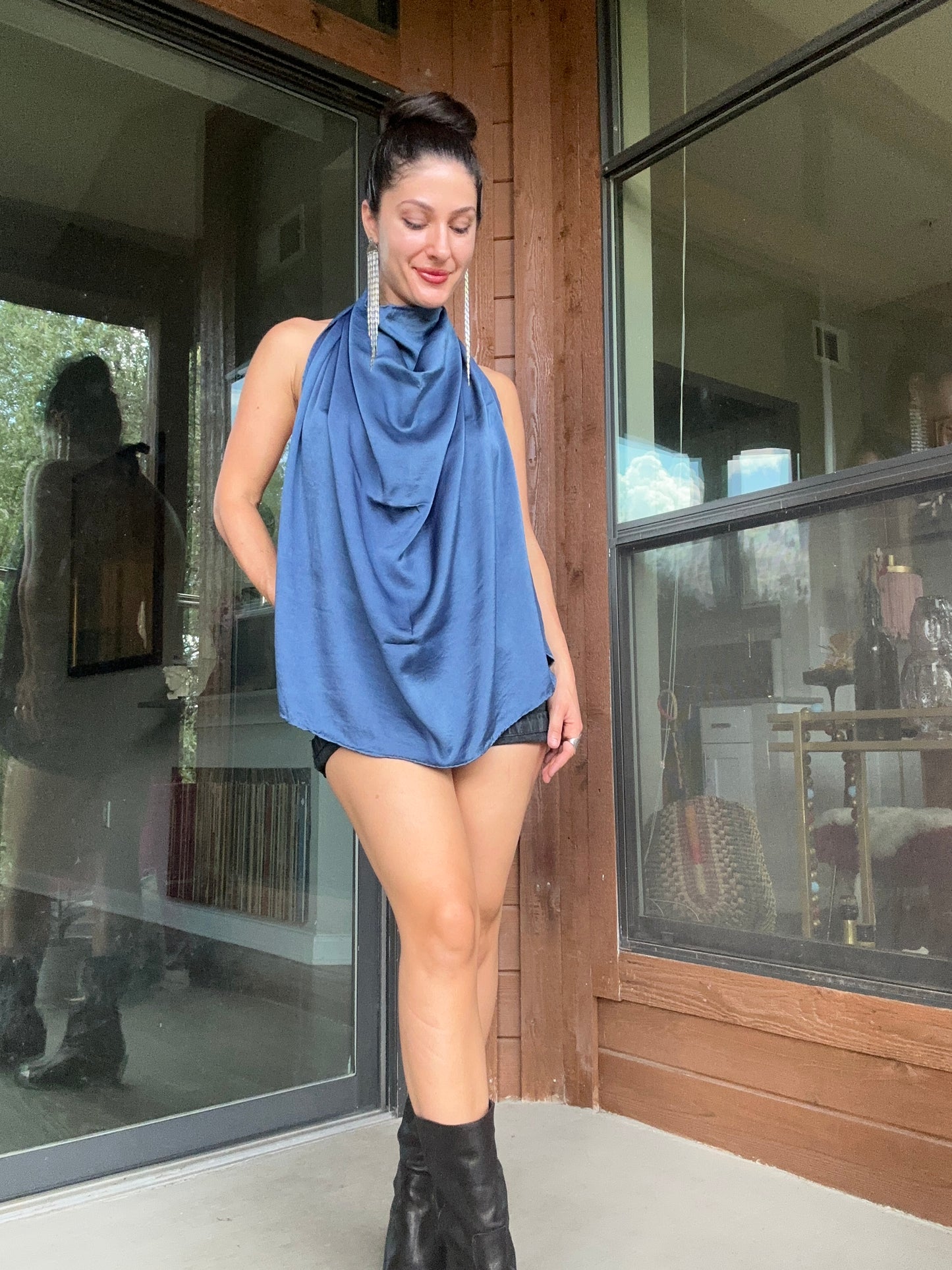 Indigo Silk Square