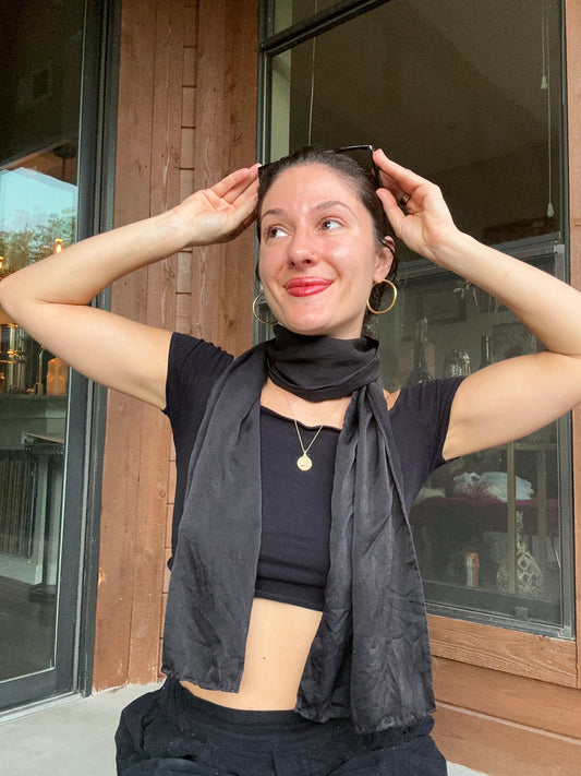 Black Silk Scarf